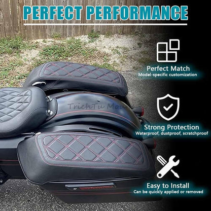 ya 11 9.14 baidiRed Waterproof Hardbag Saddlebag Lid Covers for Harley Touring 2014-2024 New