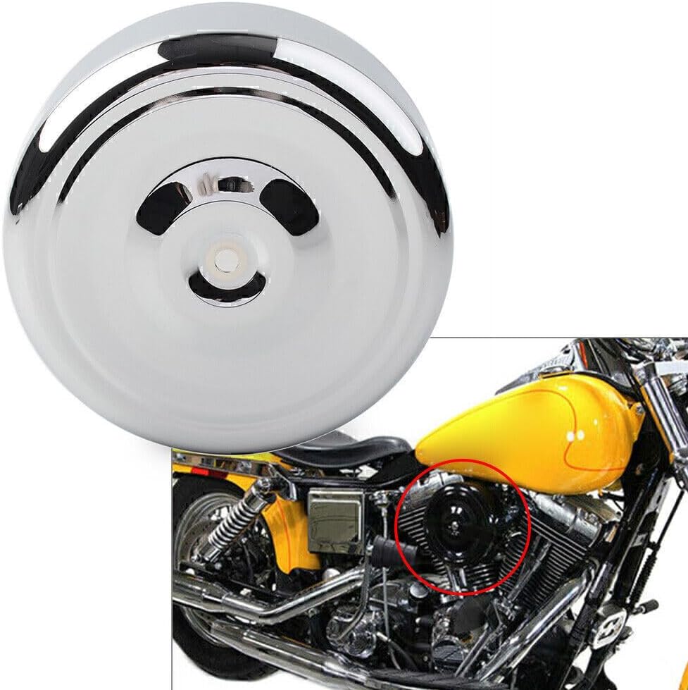 ya 5 8.10 Chrome 7 Air Cleaner Cover Plain for Harley Touring Softail Dyna Metal motor