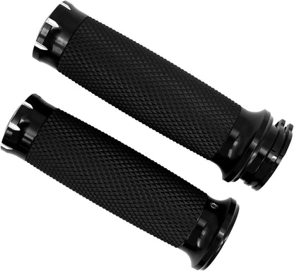 ya 6 8.24 baidi 1 Black Handle Bar Hand Grips for Harley Touring Dyna Softail Sportster 95-2022