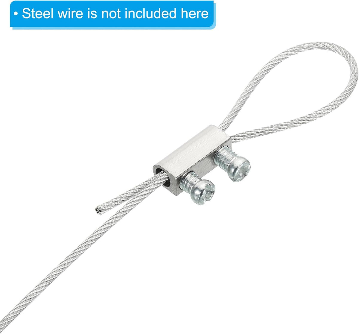 ya 26 10.21 baidi 50Pcs Steel Wire Rope Cable Clamp M3 Wire Rope Clips with Screw Silver Tone