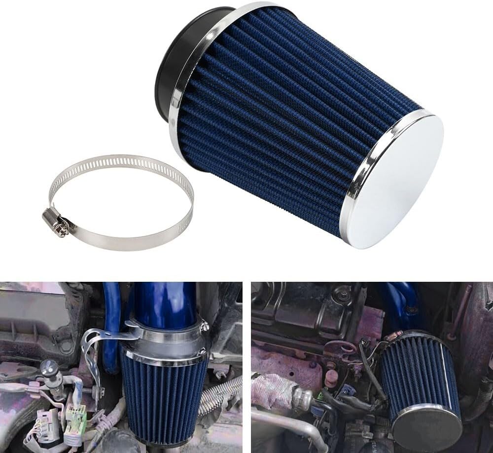 ya 12 10.8 baidi 3 76mm High Flow Inlet Dry Air Filter Cold Air Intake Cone Replacement Blue