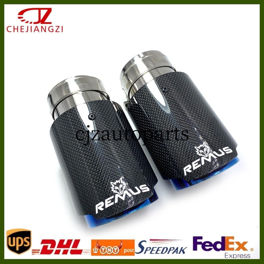 ya 6 8.24 baidi 76/89/101/114MM Out Remus Glossy Blue Carbon Fiber Universal Tailpipe