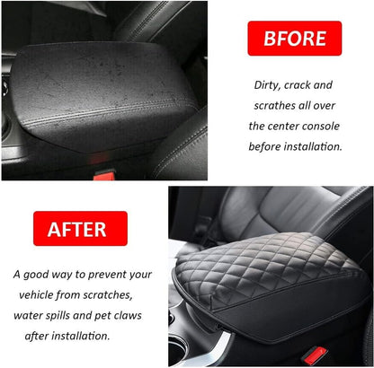 ya 4 8.14 for Ford Explorer 2011 to 2019 Leather Center Console Lid Armrest Cover Pad