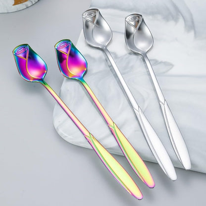 ya 14 9.20 baidi Polished Mirror Finish Rose Coffee Spoons for a Luxurious Dining Experience-1