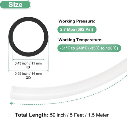 ya 14 9.20 baidi 1.5 m Nylon Hose Tube, 11x14mm(IDxOD) PA6 Pneumatic Air Tubing Translucent-1