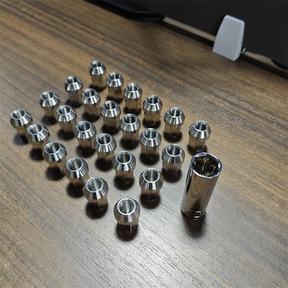 ya 10 9.16 baidi 24pcs M14*1.5 Stainless Steel Wheel Nuts Lug Nuts Universal Hex 19mm Length 35mm