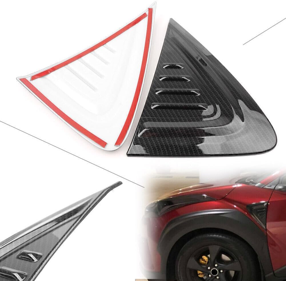ya 4 8.24 baidi 2x Carbon Fiber Side Wing Fender Air Vent Cover Trim Fit for Toyota C-HR 16-18