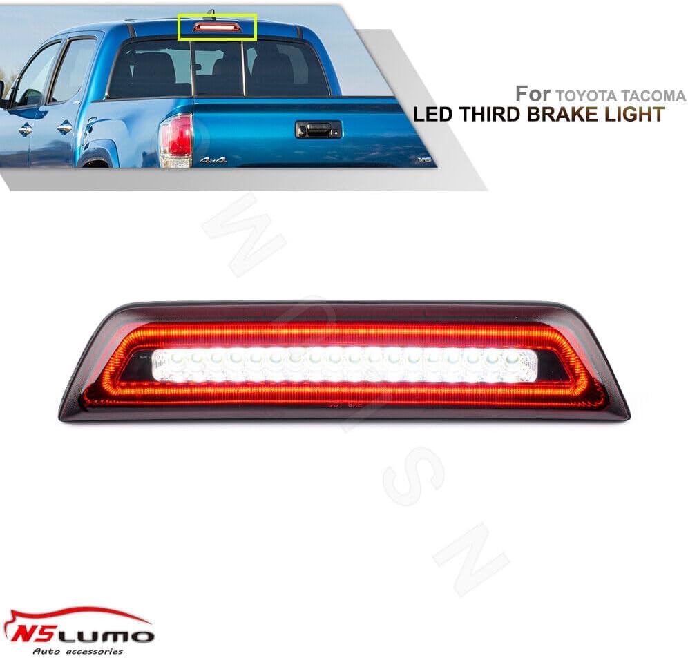 ya 4 8.10 Clear Lens LED 3rd Brake Light Cargo Light for 16-20 for Toyota Tacoma Limited SR TRD