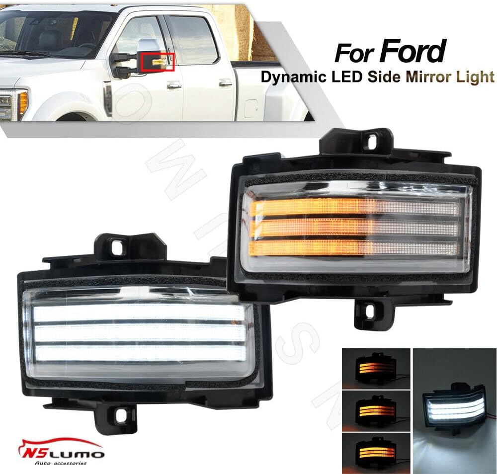 ya 4 8.10 Dynamic LED Side Mirror Signal Lights for Ford F150 F250 F350 F450 F550 Super Duty