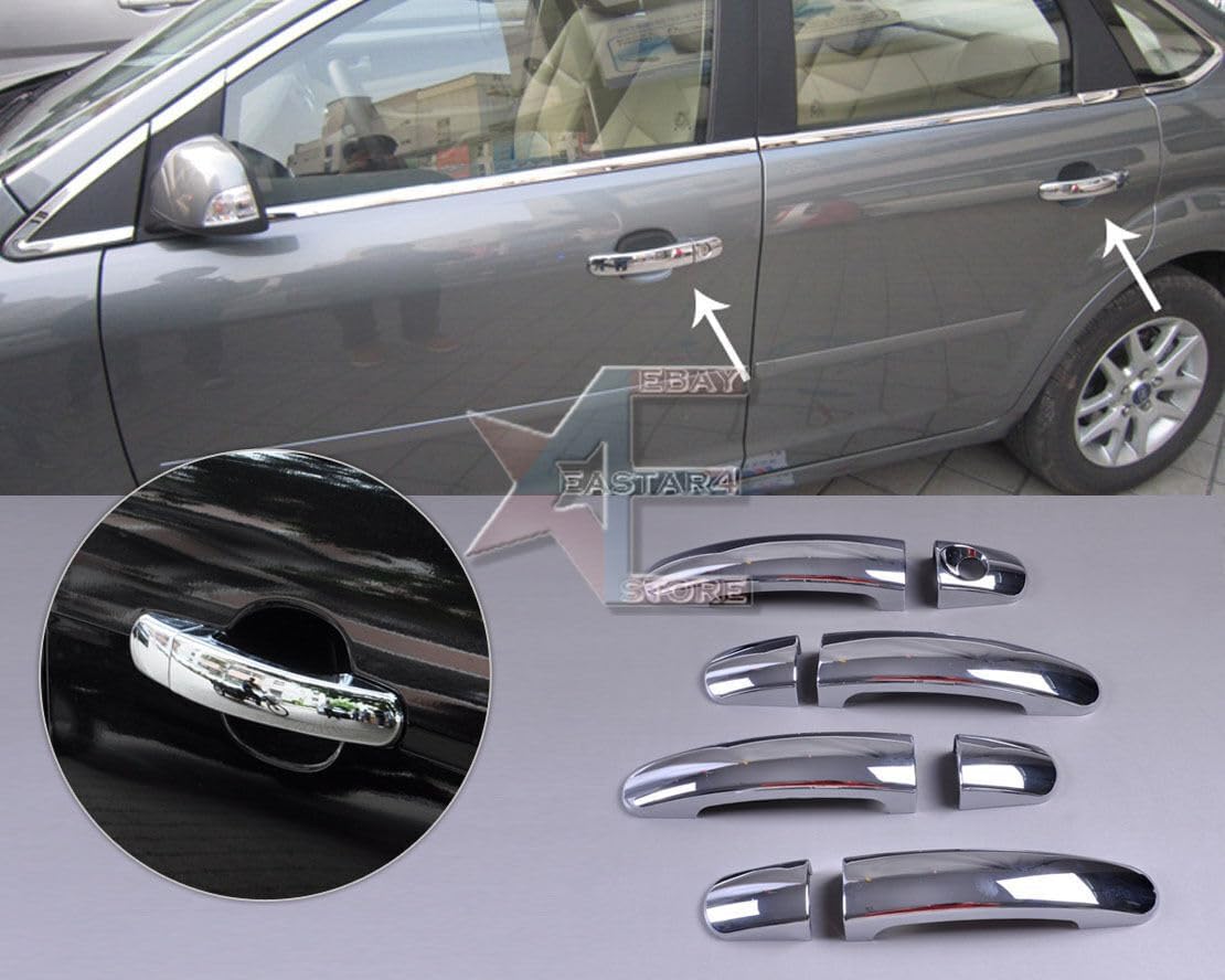ya 5 8.24 baidi Chrome Door Handle Protector Trim Fits for Ford Focus 2012 2013 