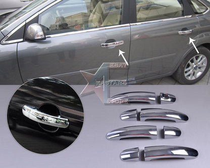 ya 5 8.24 baidi Chrome Door Handle Protector Trim Fits for Ford Focus 2012 2013 