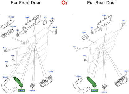 ya 4 8.24 baidi Right Inner Door Leather Handle fits for Land Rover Discovery Sport 15-19
