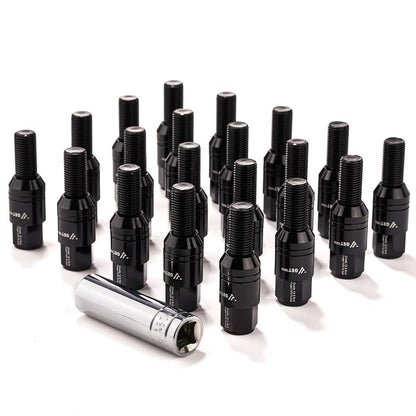 ya 10 9.16 baidi 20x M14x1.25 Wheel cam Bolts 35mm Shank Tapered for SEAT Studs Suitable for Most aftermarket Black-