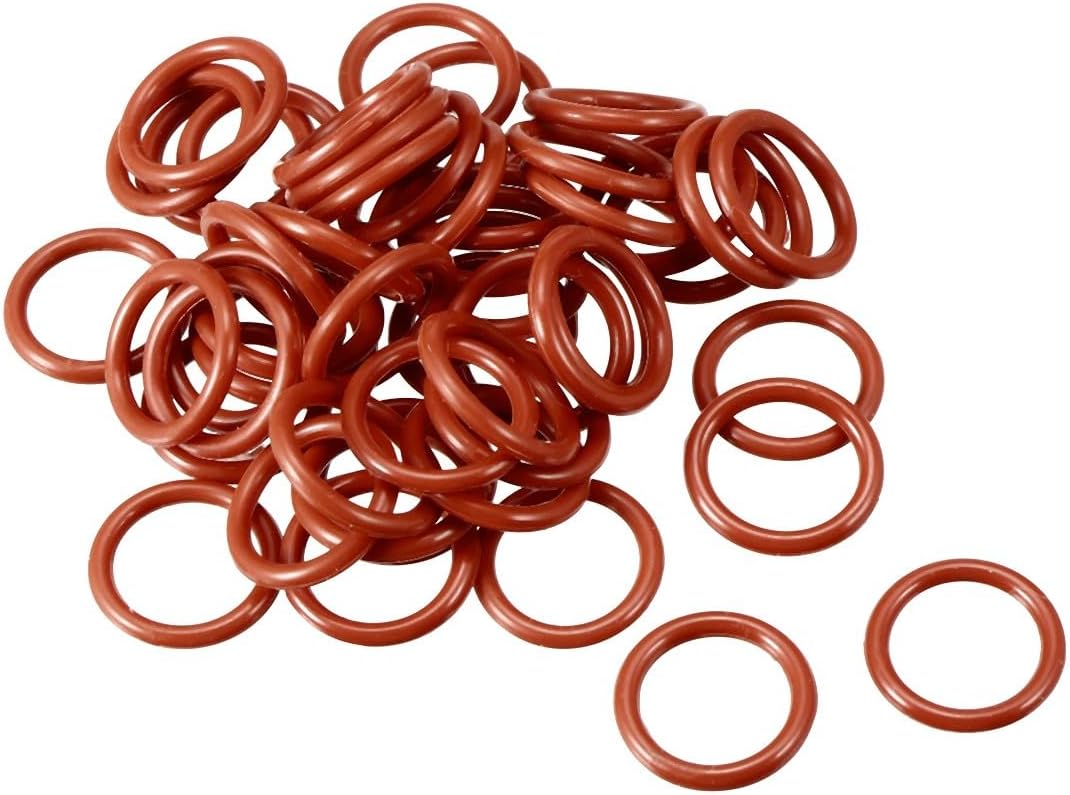 ya 4 8.8.2 Silicone O-Ring 15mmx11mmx2mm VMQ Seal Rings Sealing Gasket Red 50Pc
