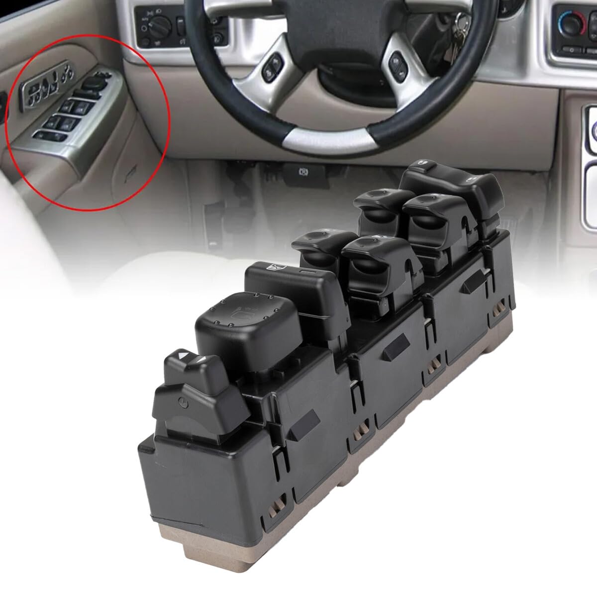 ya 4 8.8 Front Driver Left Side Power Window Switch for GMC for Chevrolet for Silverado 15883320