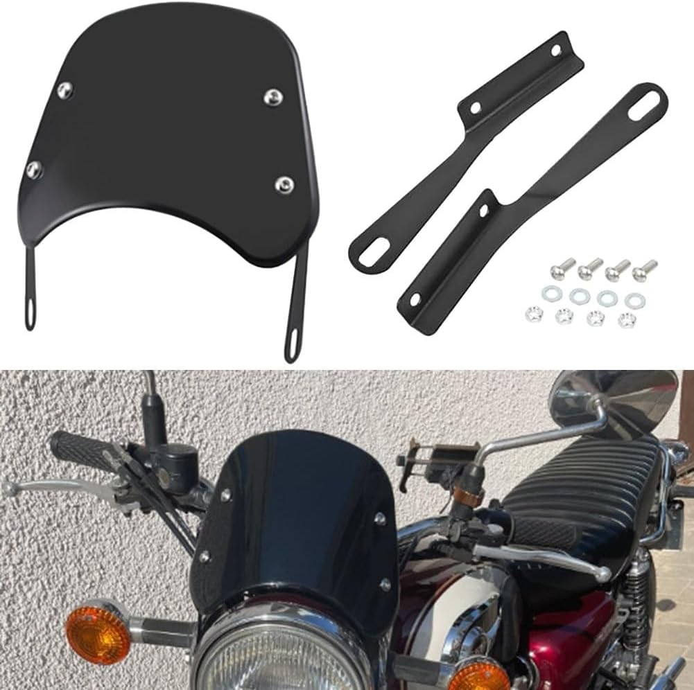 ya 2 8.15 Wind Deflector for Motorcycles Featuring 5 and 7 Inch Headlight Fitment