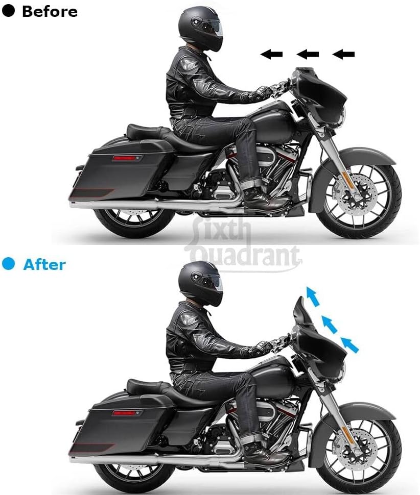 ya 23 10.7 baidi 8 Wave Black Windshield Windscreen for Harley Touring Electra Glide FLHT 96-13a
