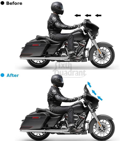 ya 23 10.7 baidi 8 Wave Black Windshield Windscreen for Harley Touring Electra Glide FLHT 96-13a