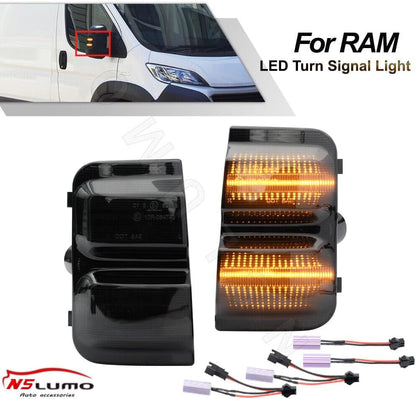 ya 7 8.24 baidi for Ram Promaster 1500/2500/3500 14-22 Smoke LED Side Mirror Turn Signal Light 