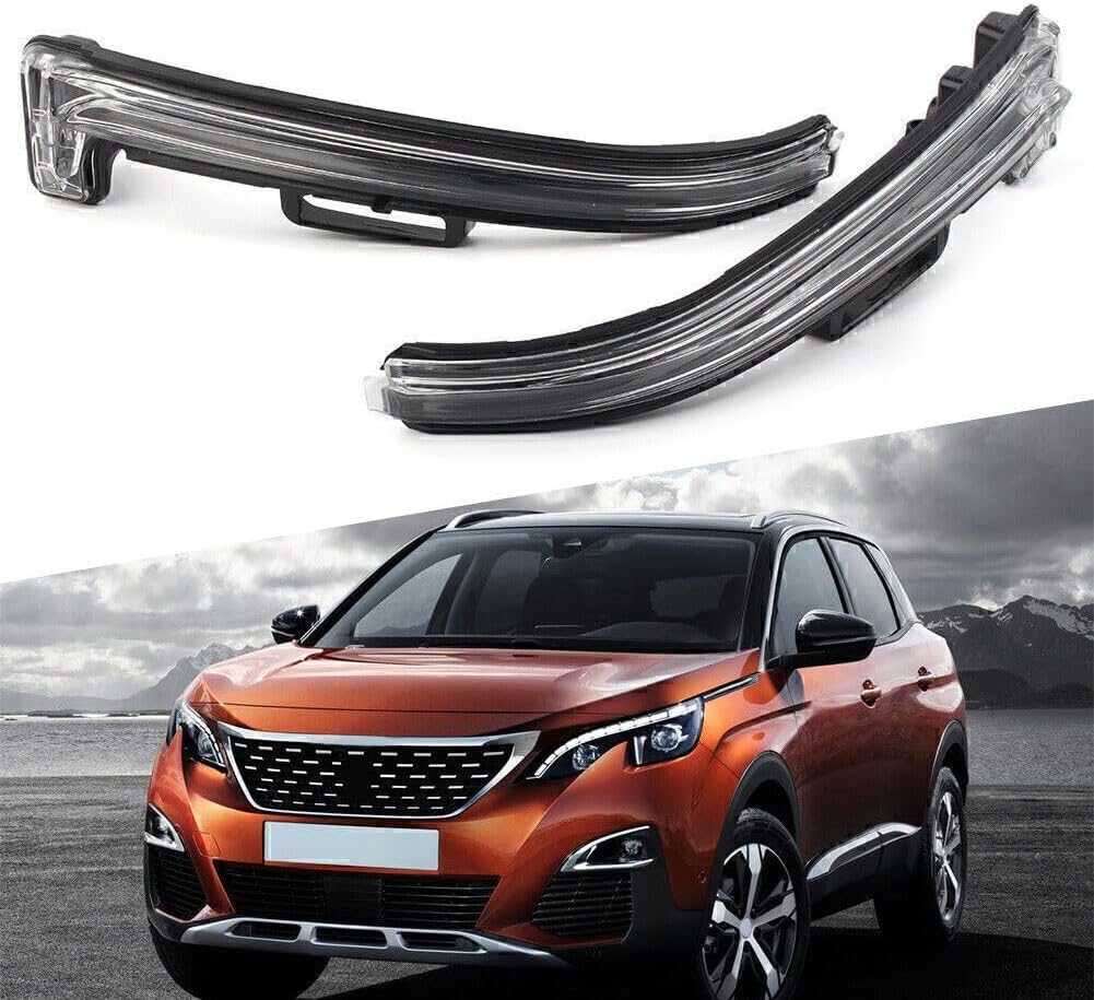 ya 11 9.14 baidi2pcs Side Rear View Mirror Turn Signal Light Fit for Peugeot 3008 2017-2020