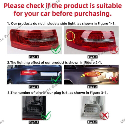 ya 4 8.24 baidi Left side tail light for Audi A6 C6 Sedan 2009 2010 2011 rear light 