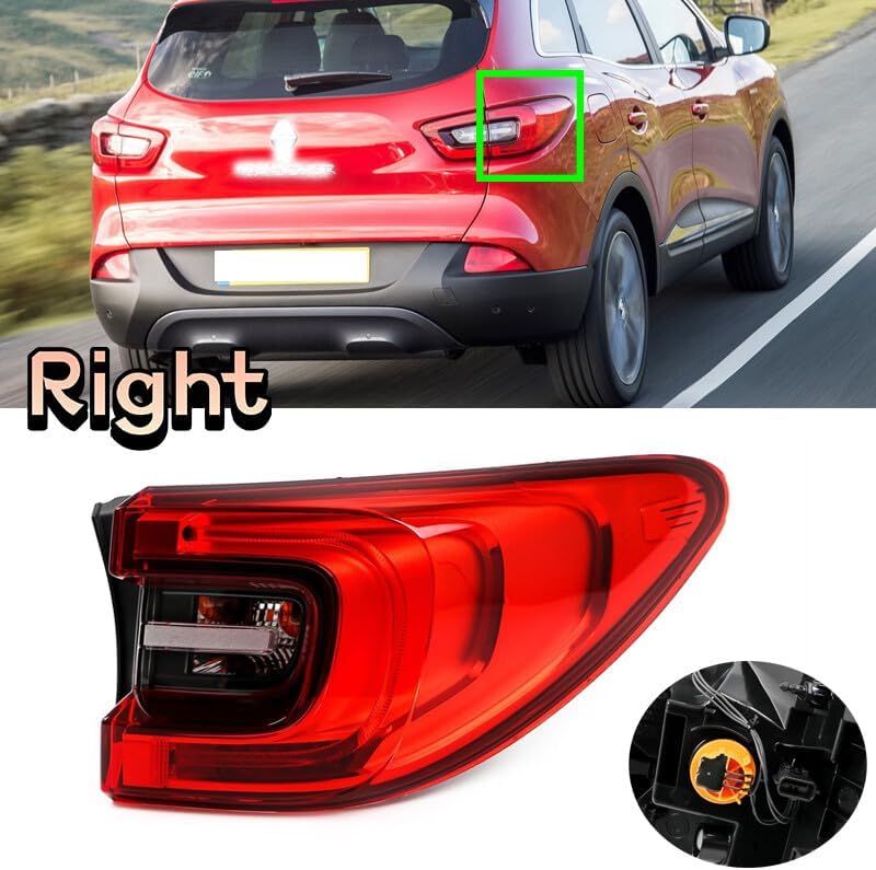 ya 4 8.10 Right LED Tail Lamp Back Lens for Renault Kadjar Rear Light 2015-2019 1PCS