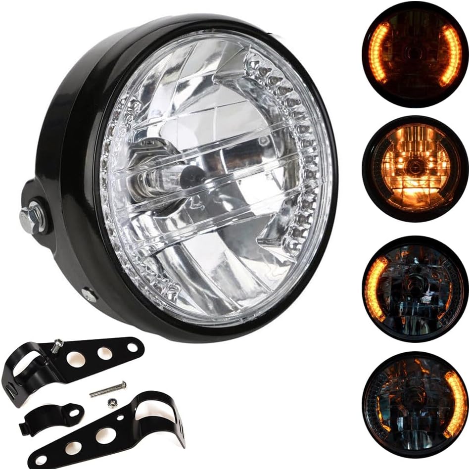 ya 4 8.14 7 Zoll Motorrad Rund LED Scheinwerfer mit Halterung Universal F¨¹r for Yamaha Harley