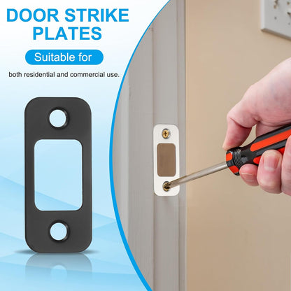 ya 26 10.21 baidi 2 Pcs Door Strike Plates Round Strike Latch Strike Door Locks Plate Black