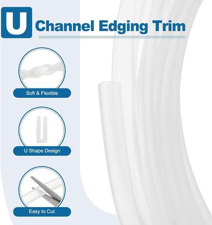 ya 26 10.21 baidi U Channel Edging Trim, 13.1 ft 0.35Wx0.04Tx0.2H Sheet Ed Guard Protector