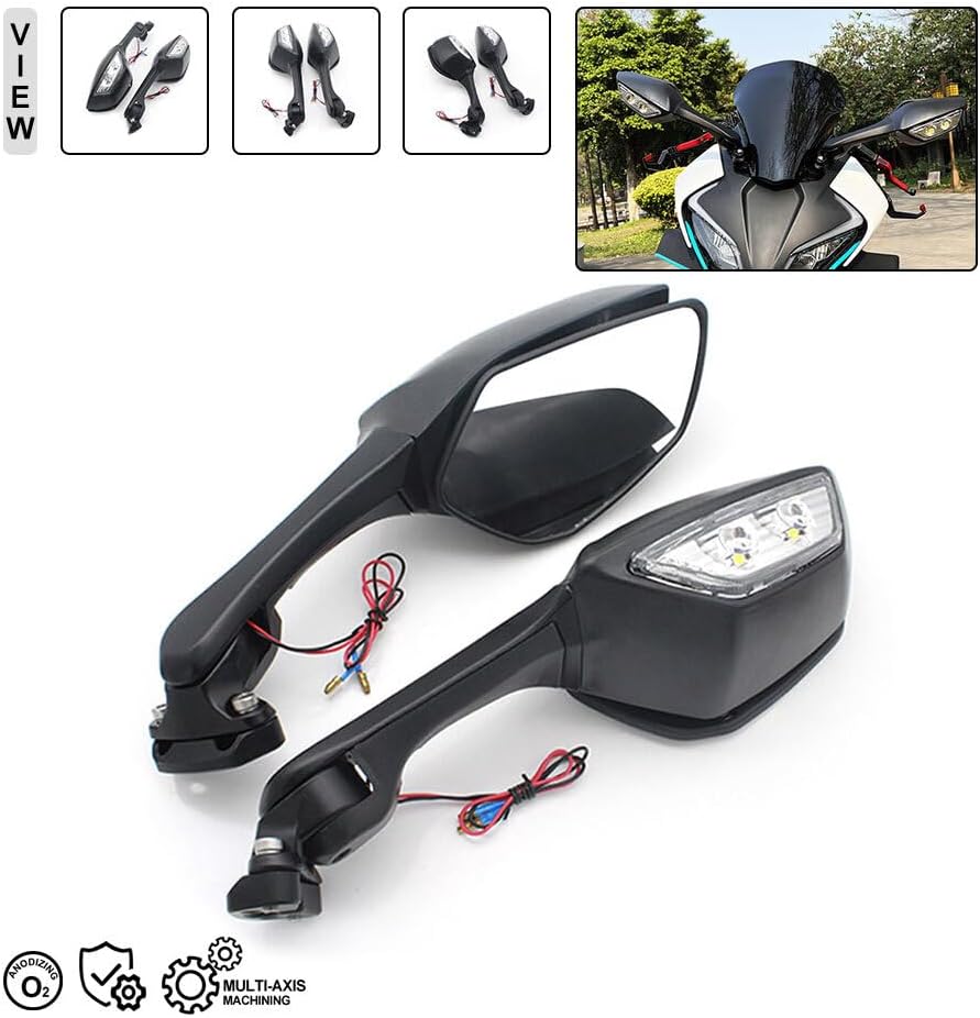 ya 2 8.15 Motorcycle Black Side Rear View Mirrors for CF-Moto 450SR 450SS 2022 2023 2024