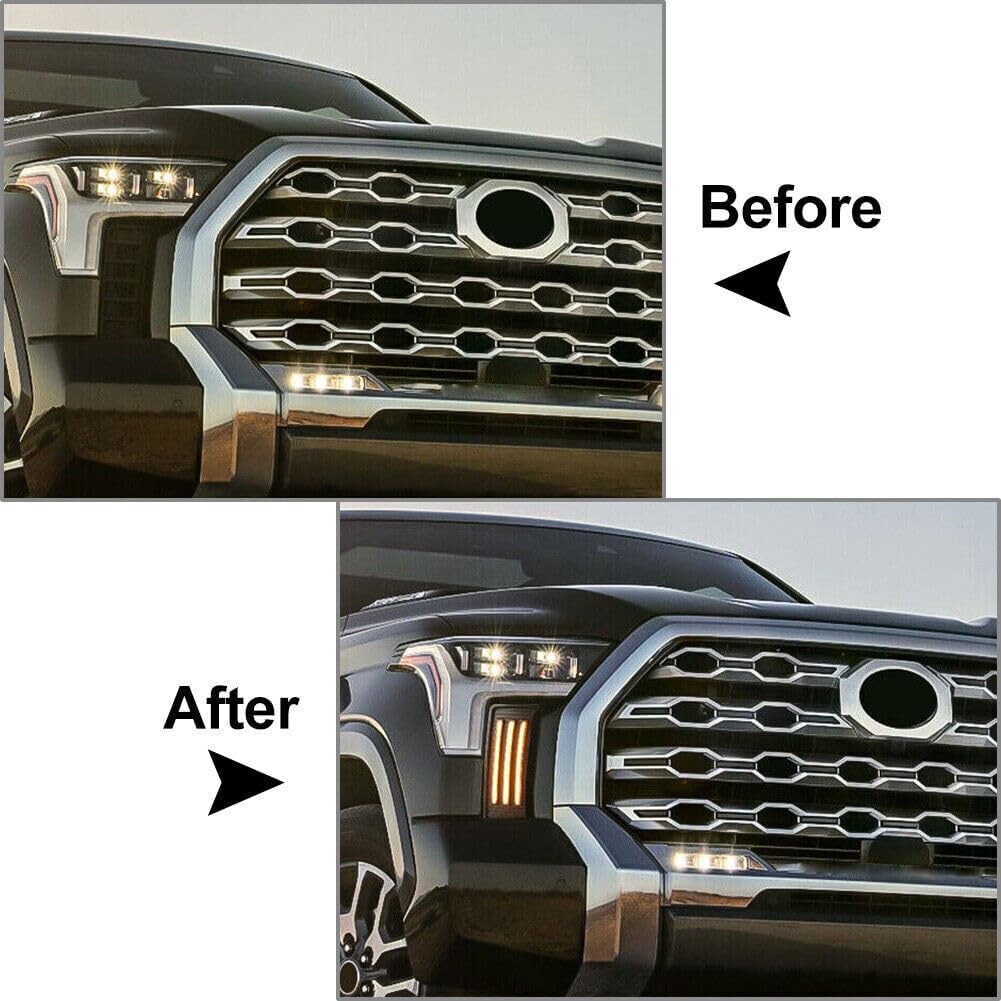 ya 2 8.15 LED DRL daytime running lights turn signal fog lights suitable for Toyota Tundra 2022-2023