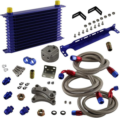 ya 12 10.8 baidi 13 Row Trust Oil Cooler Kit for Nissan Silvia S13 S14 S15 180SX 200SX SR20DET BL
