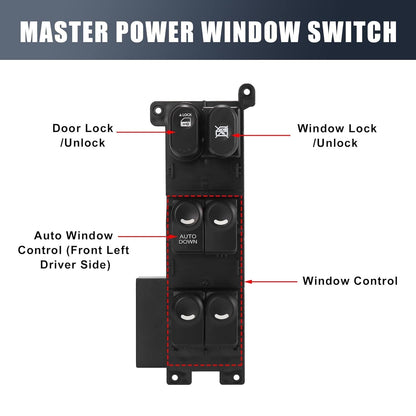 ya 4 8.8 Front Left Master Power Window Switch for Hyundai Elantra 2.0L 09-10 93570-2L010