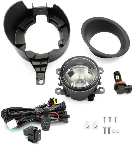 ya 4 8.10 LED Fog Light Driving Light Kit + Wiring Harness for 2005-2020 for Nissan Frontier D40 