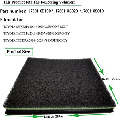 ya 13 9.15 baidi 1 PC 298x258mm Sponge air filter 17801-0P100/17801-0S020/17801-0S010