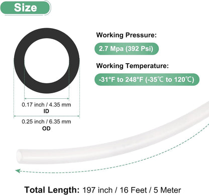 ya 14 9.20 baidi 5 m Nylon Hose Tube, 4.35x6.35mm(IDxOD) PA6 Pneumatic Air Tubing Translucent-1