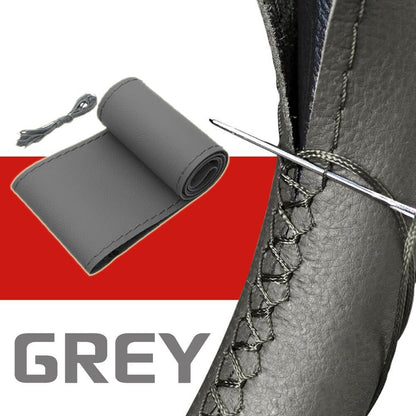 ya 4 8.24 baidi Car Gray Hand Sew Steering Wheel Cover DIY Hand Sewing Leather Covers 15 ¡± NEW