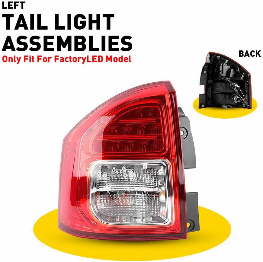 ya 4 8.24 baidi Left Tail Light Assembly Housing for 2011-2014 for Jeep Compass 5182543AC 