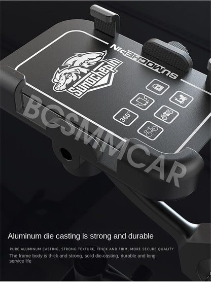 ya 6 8.14 360¡ã CNC Motorcycle ATV Cell Phone GPS Handlebar Mount Holder w/USB for Charger