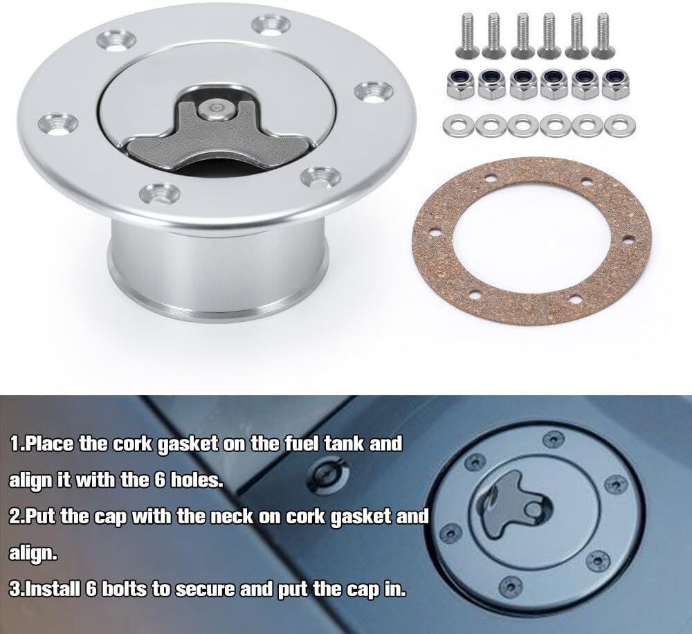 ya 5 8.10 Billet Aluminum Aircraft Style Hotrod Ratrod Gas Fuel Filler Cap Flush Mount PQY