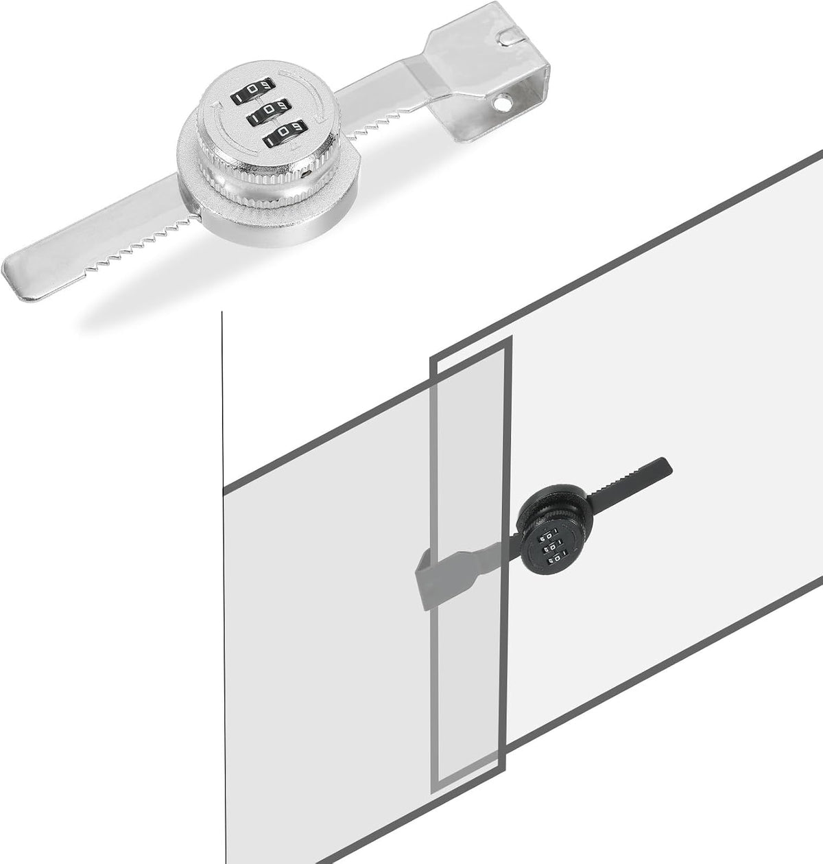ya 26 10.21 baidi Keyless Cabinet Lock, 2Pcs Zinc Alloy 3 it Password Combination Lock, Silver