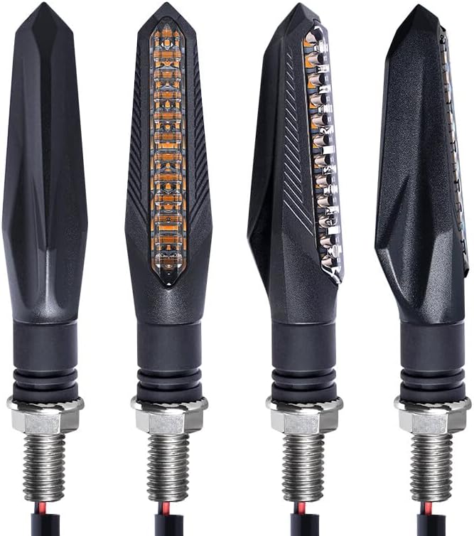 ya 11 9.14 zhengce 4X Sequential Flowing Motorcycle LED Turn Signal Blinker Light Indicator Am