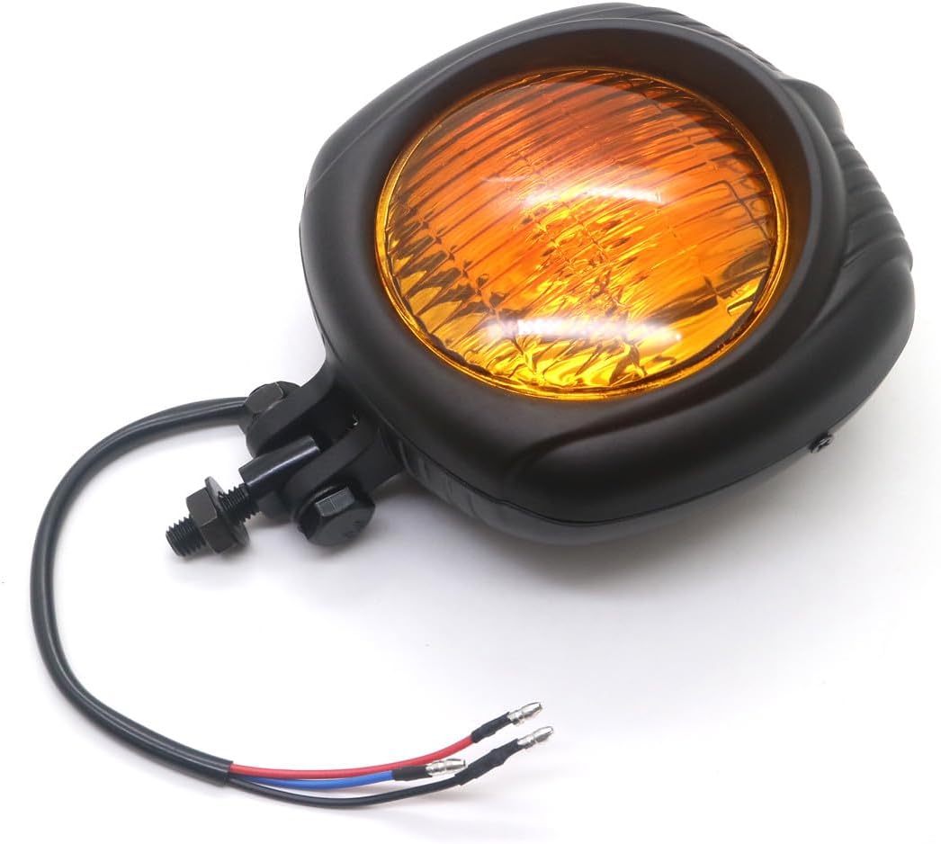 ya 6 8.14 Motorcycle Black Metal Vintage Retro Headlight for Harley Chopper Bobber Custom