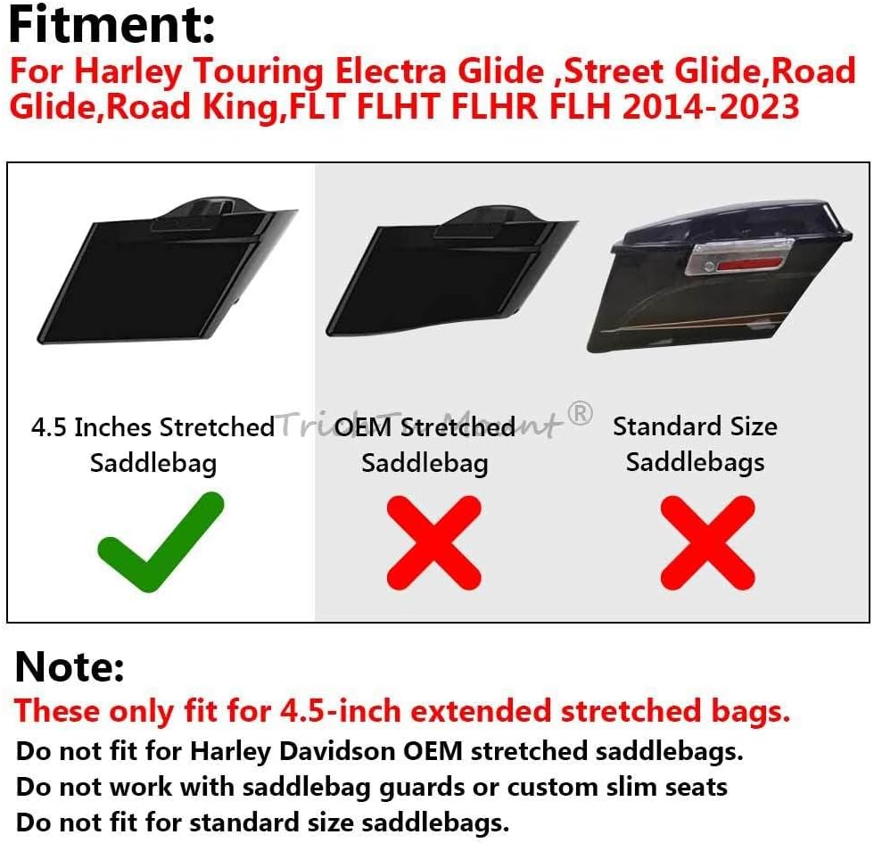 ya 23 10.7 baidi Black Stretched Extended Side Cover Panel Fit for Harley Street Electra Glide US