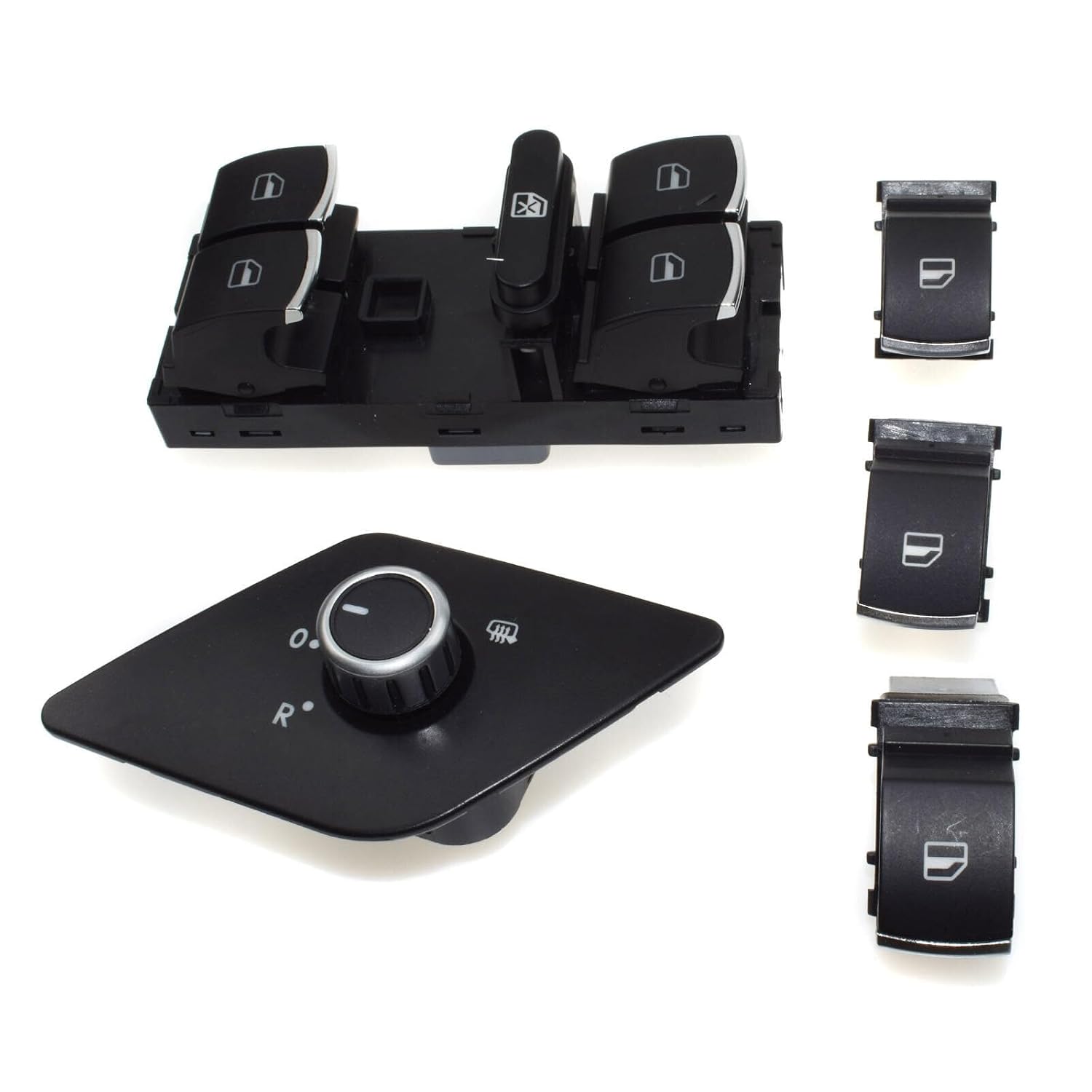 ya 6 8.24 baidi Chrome Power Window Switch + Mirror Switch Kit for VW for Jetta for Golf MK5 Passat B6