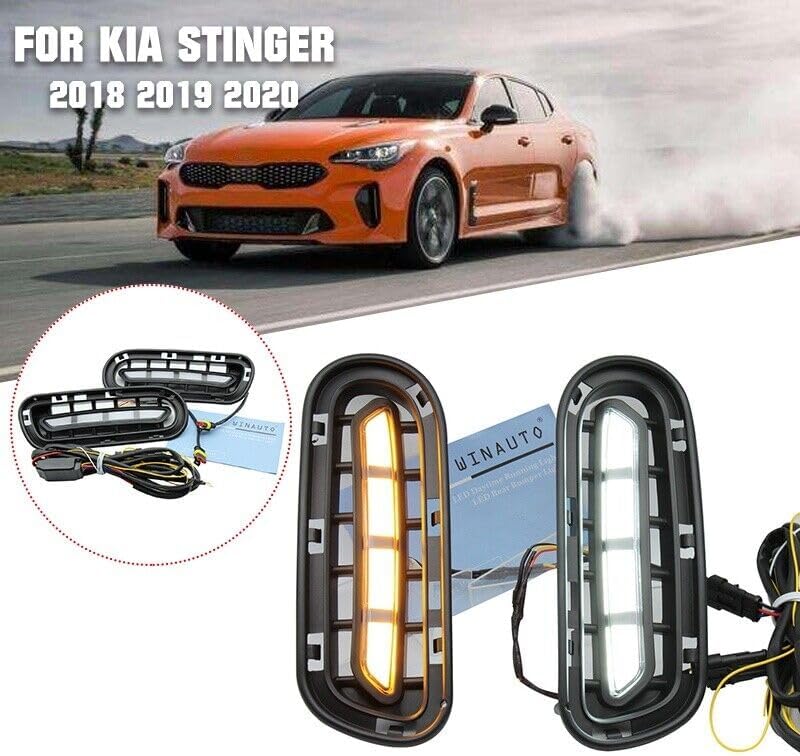 ya 3 8.24 baidi One pair of daytime running lights 12V front fog lights DRL for Kia Stinger 2018 2019 2020