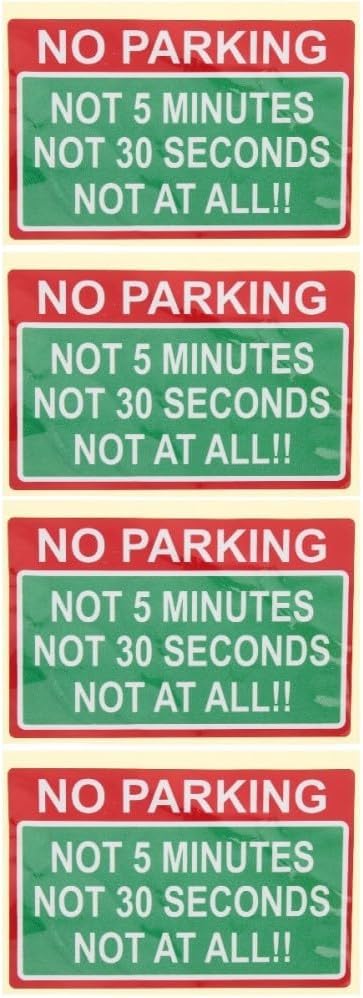 ya 5 8.24 baidi 4 pcs Creative Car Signs No Parking Safety Warnings Notice