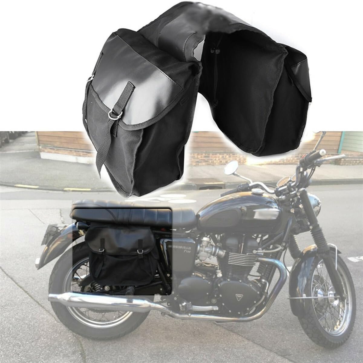 ya 11 9.14 baidiAccessory Motorcycle Saddle Bag Side Saddlebags Trunk Luggage Tool Bag Black