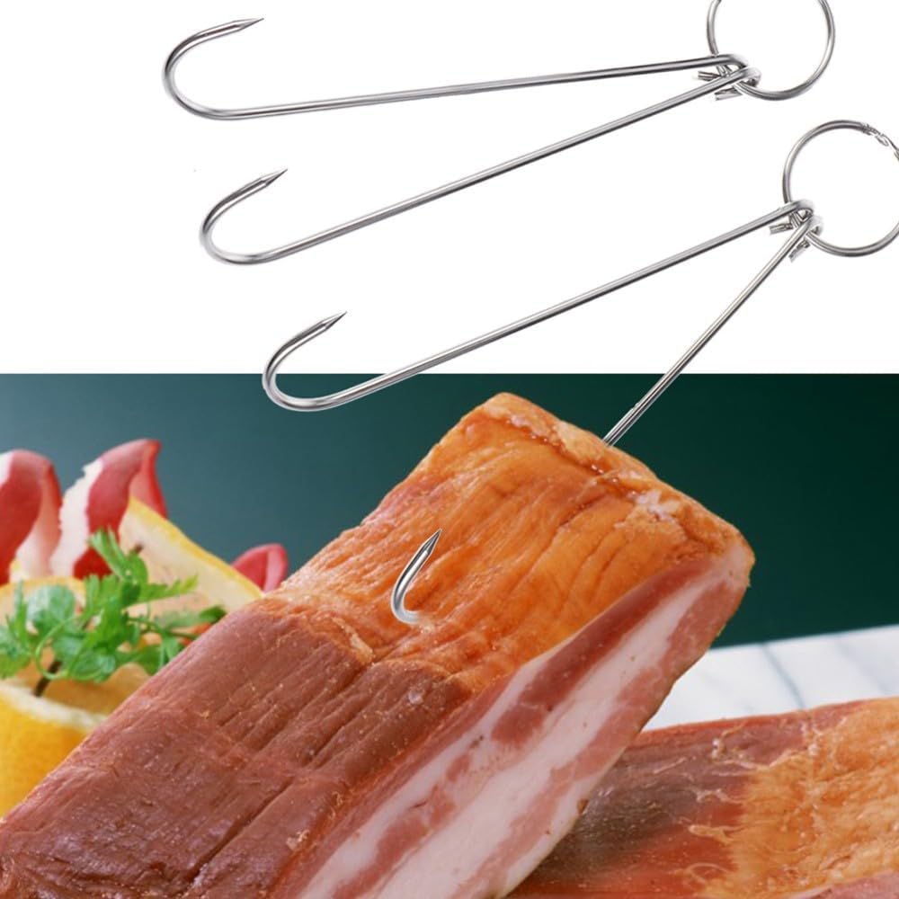 ya 26 10.21 baidi 6 Pcs Bbq Grill Accessories Hook Meat Hanging Rail Hanger Hooks for Drying