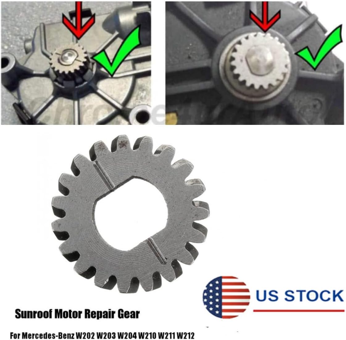 ya 4 8.14 Sunroof Motor Repair Gear Rustproof Cog Kit for Mercedes-Benz C/E W202 W204 W212